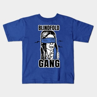 "Blindfold Gang" Funny Blindfold Meme Art with Bird Silhouette Kids T-Shirt